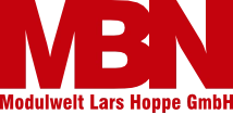 MBN-Modulwelt - Logo, Schriftzug MBN, darunter Modulwelt Lars Hoppe GmbH, in weiss -Link to Home